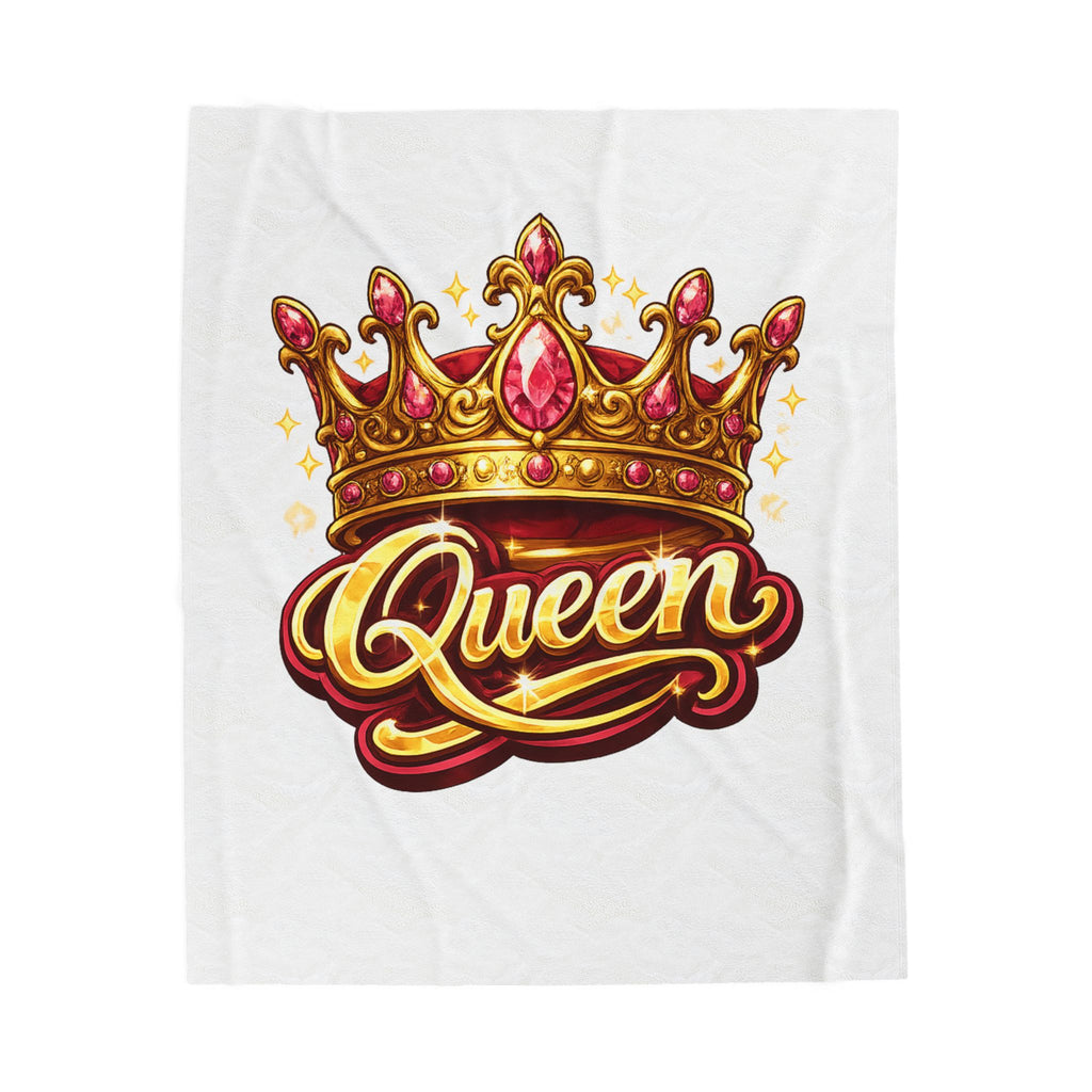 Queen Crown Velveteen Plush Blanket — Cozy Royalty Throw for Her