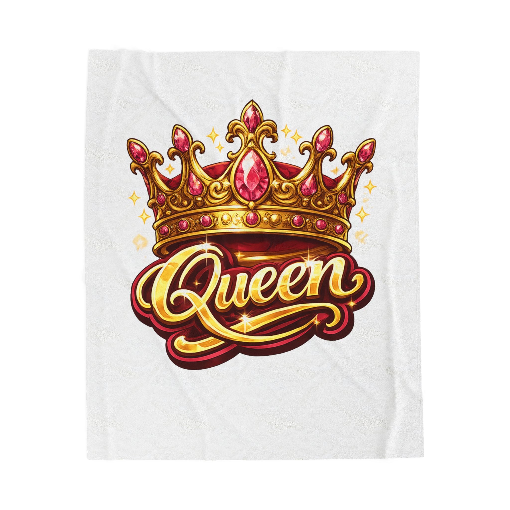 Queen Crown Velveteen Plush Blanket — Cozy Royalty Throw for Her