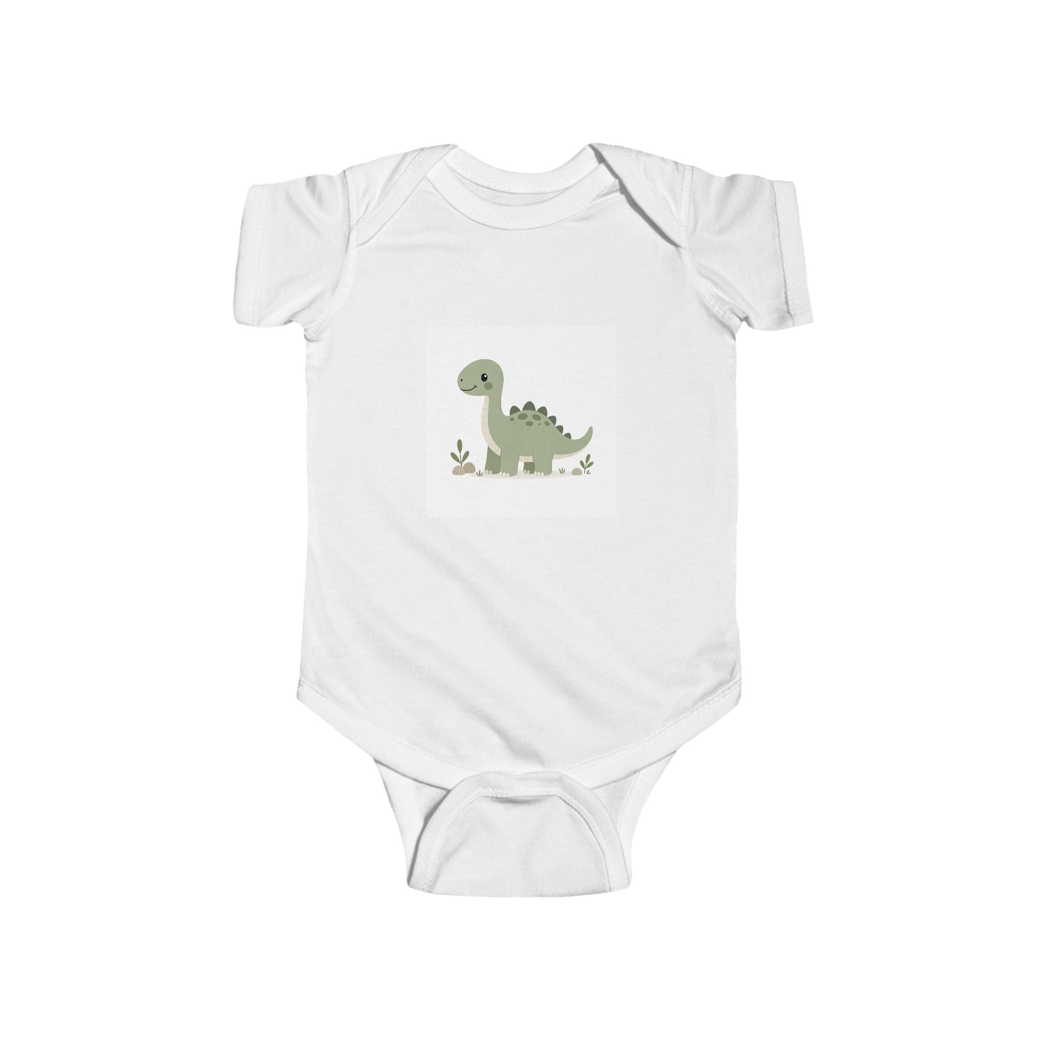 Cute Green Dino Infant Bodysuit — Baby Dinosaur Onesie