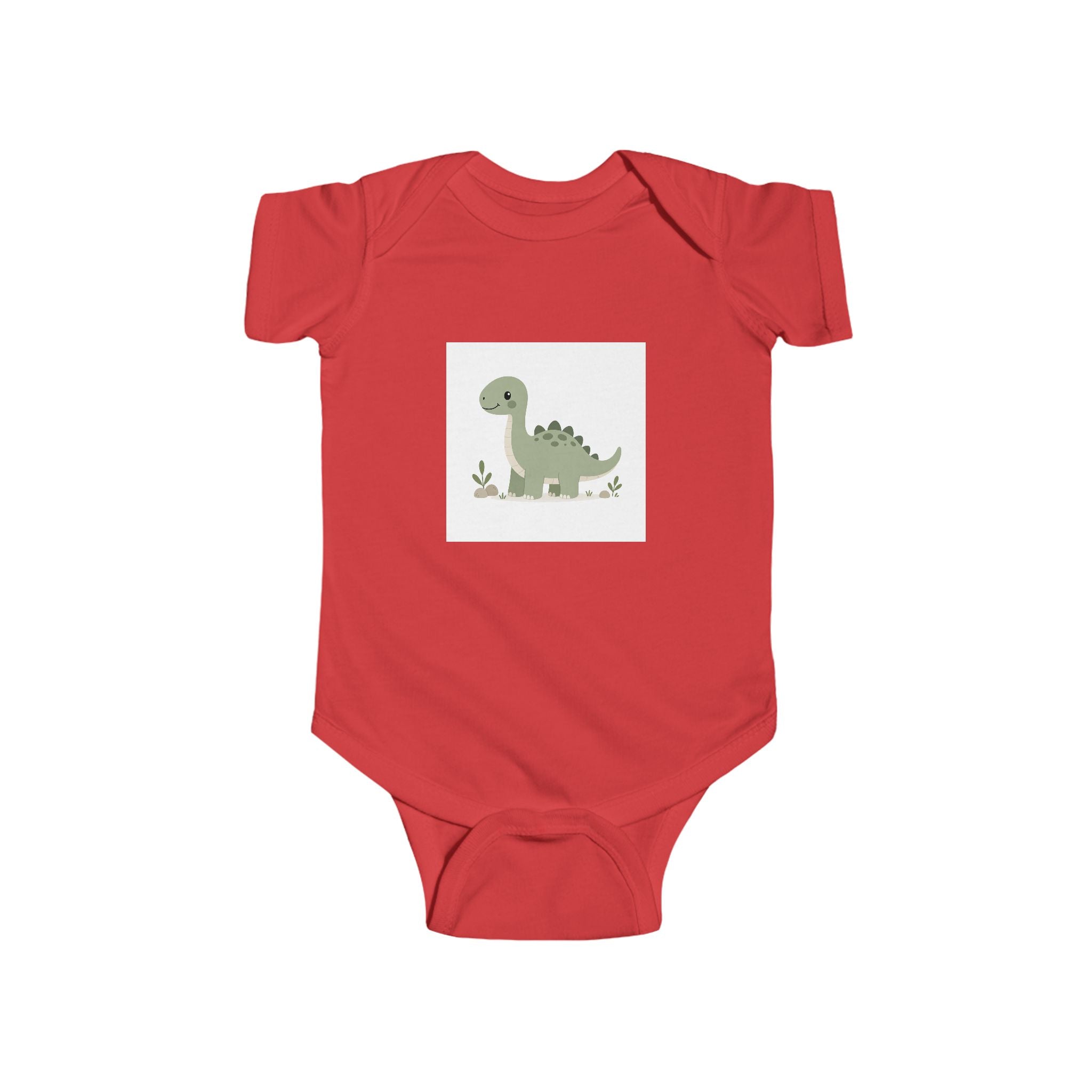 Cute Green Dino Infant Bodysuit — Baby Dinosaur Onesie
