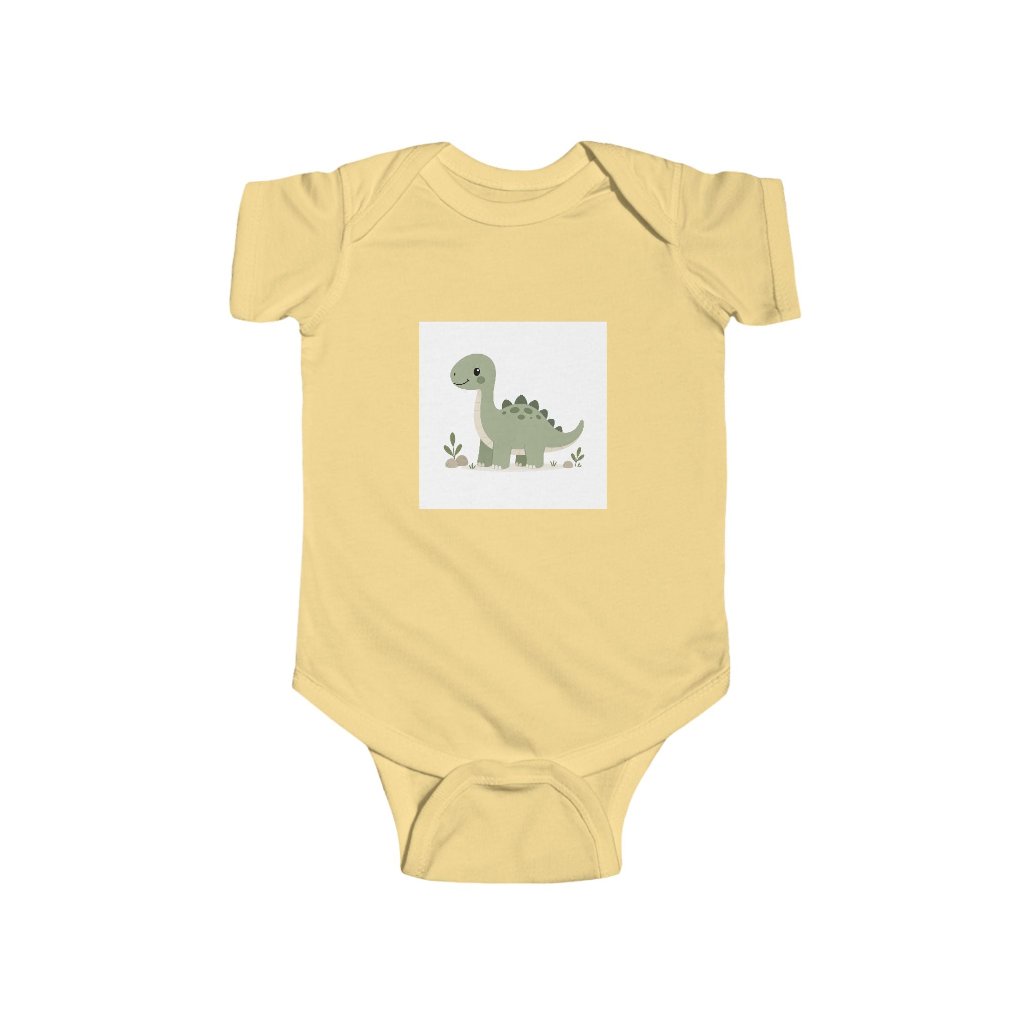 Cute Green Dino Infant Bodysuit — Baby Dinosaur Onesie