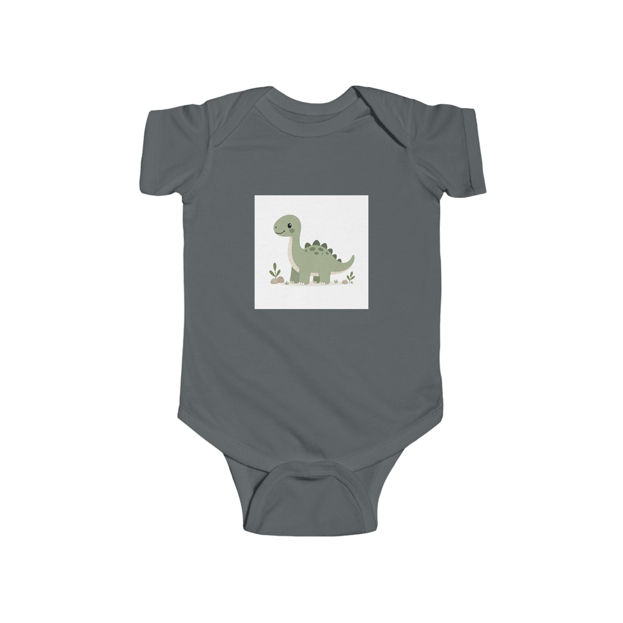 Cute Green Dino Infant Bodysuit — Baby Dinosaur Onesie