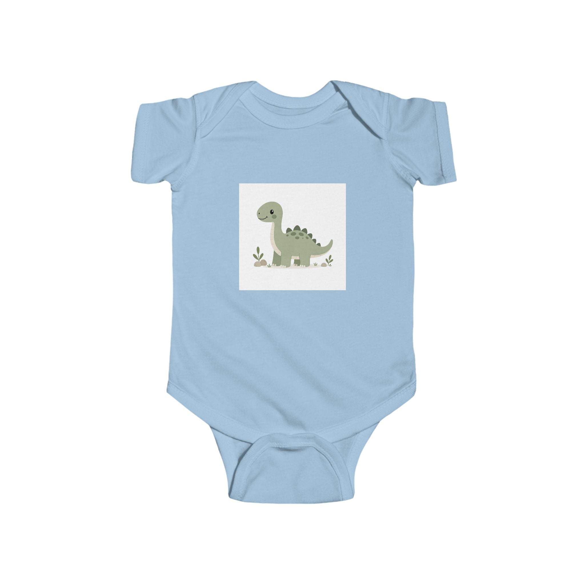 Cute Green Dino Infant Bodysuit — Baby Dinosaur Onesie