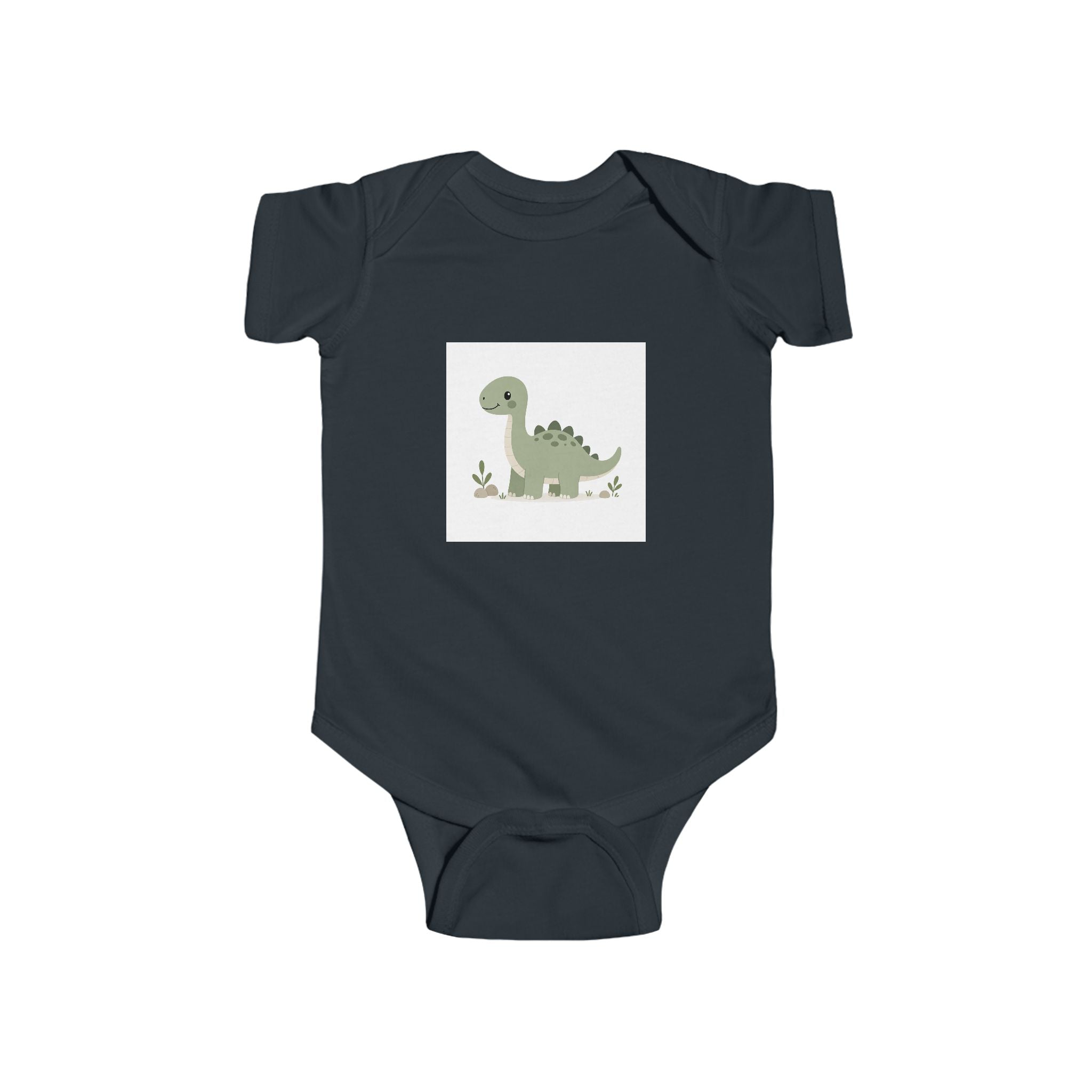 Cute Green Dino Infant Bodysuit — Baby Dinosaur Onesie