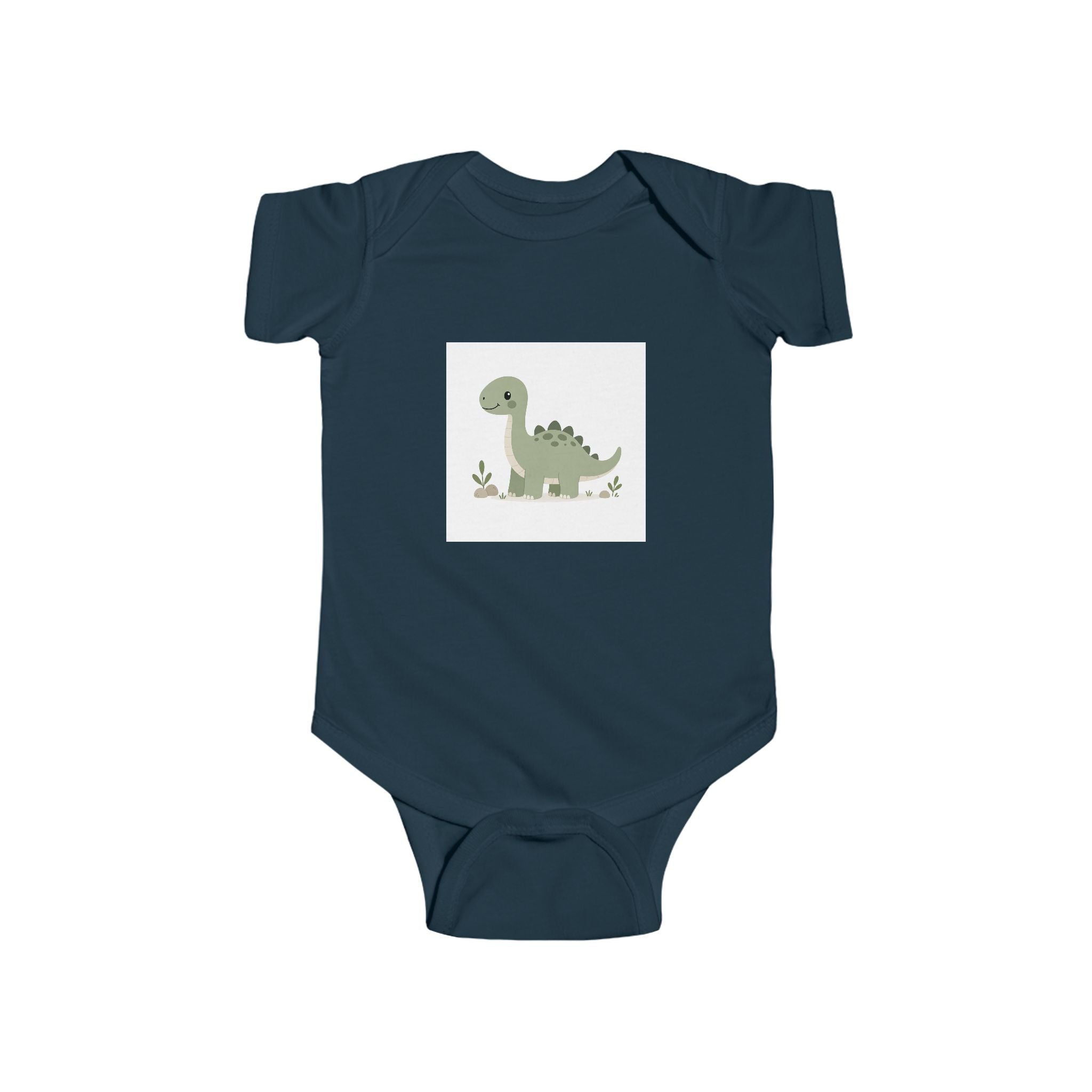 Cute Green Dino Infant Bodysuit — Baby Dinosaur Onesie