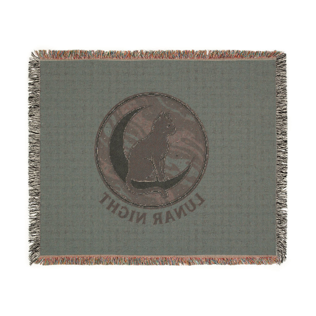 Lunar Night Cat Woven Blanket