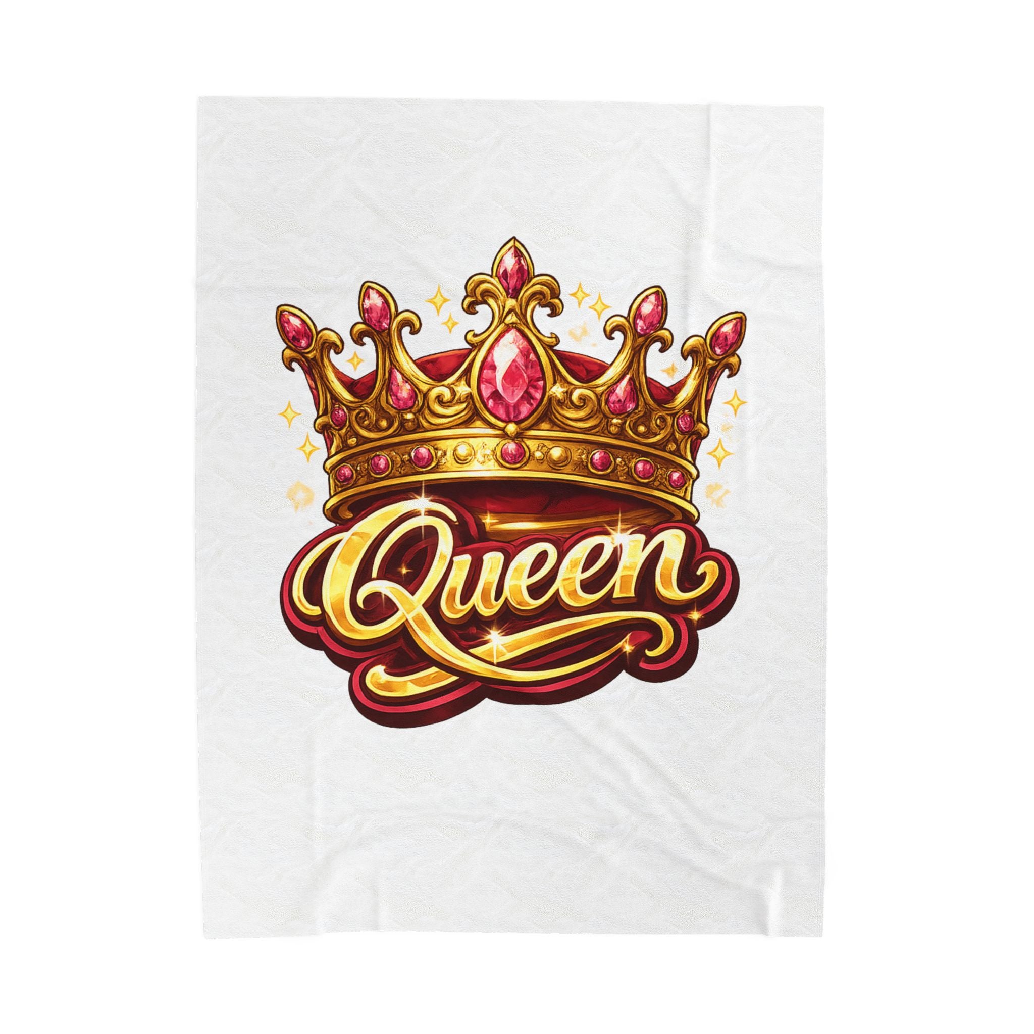 Queen Crown Velveteen Plush Blanket — Cozy Royalty Throw for Her