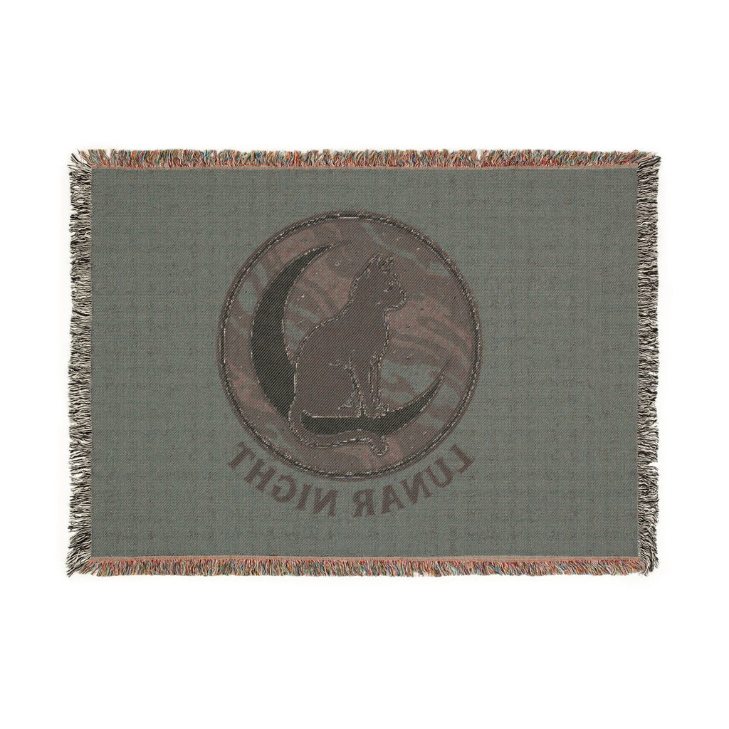 Lunar Night Cat Woven Blanket