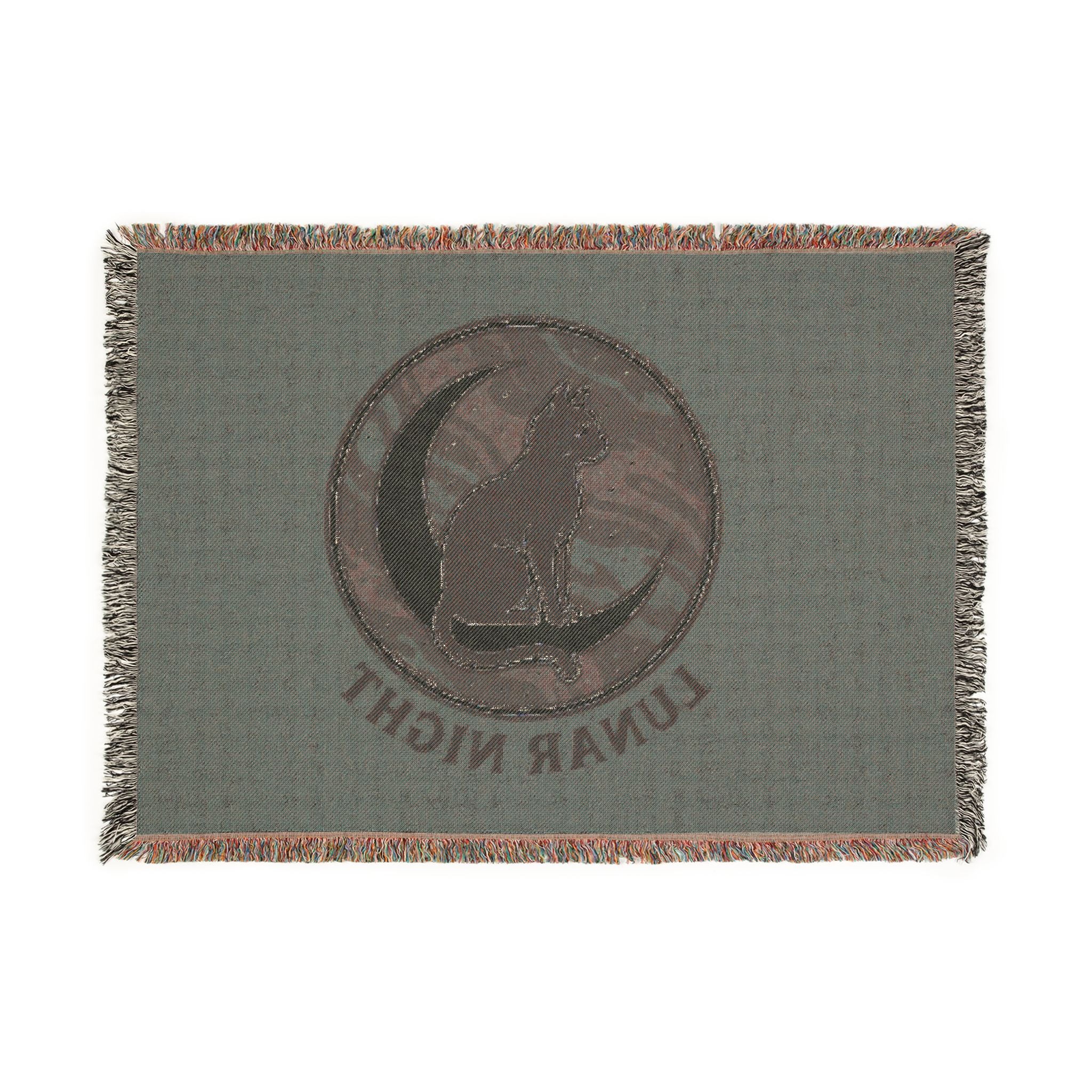 Lunar Night Cat Woven Blanket