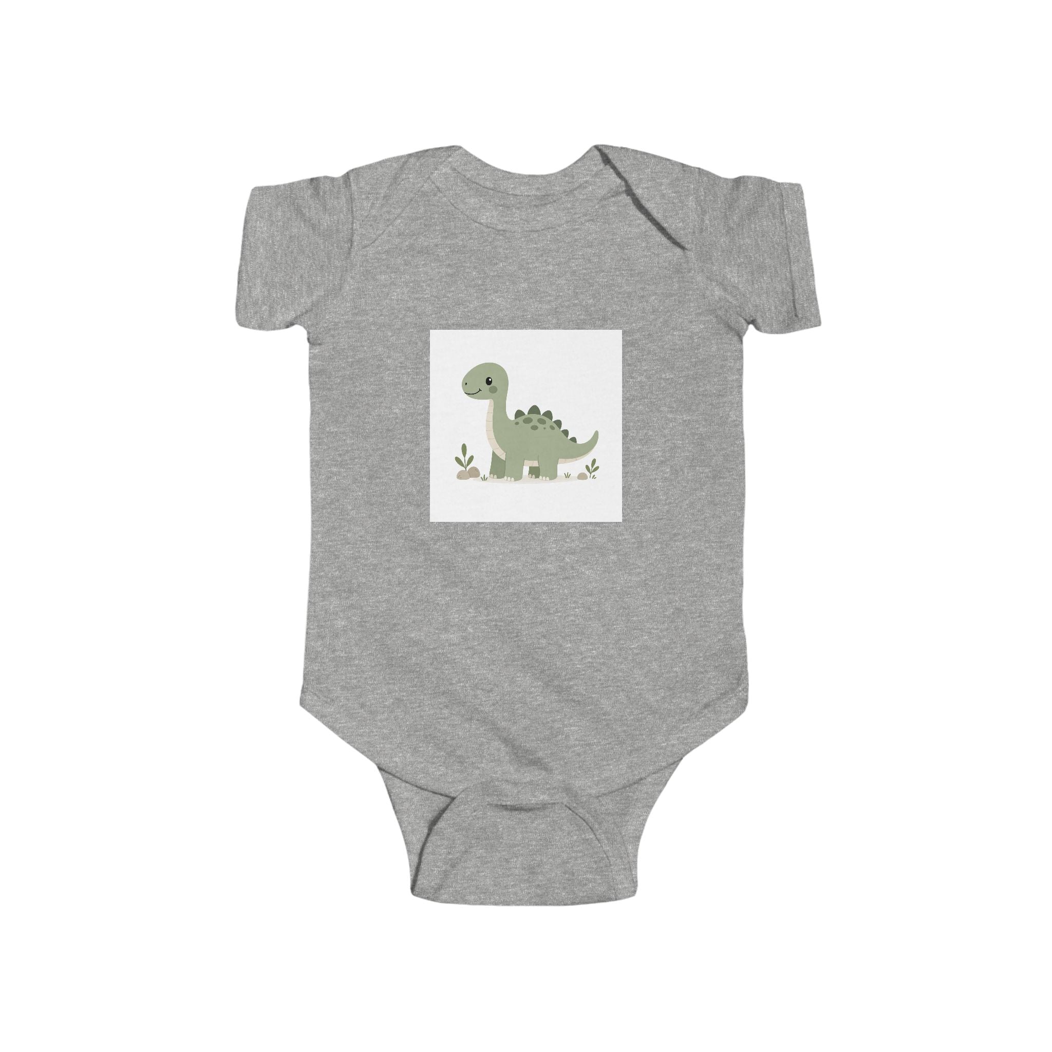 Cute Green Dino Infant Bodysuit — Baby Dinosaur Onesie