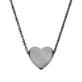 Engravable Heart Necklace – Personalized Silver or Black Pendant Gift