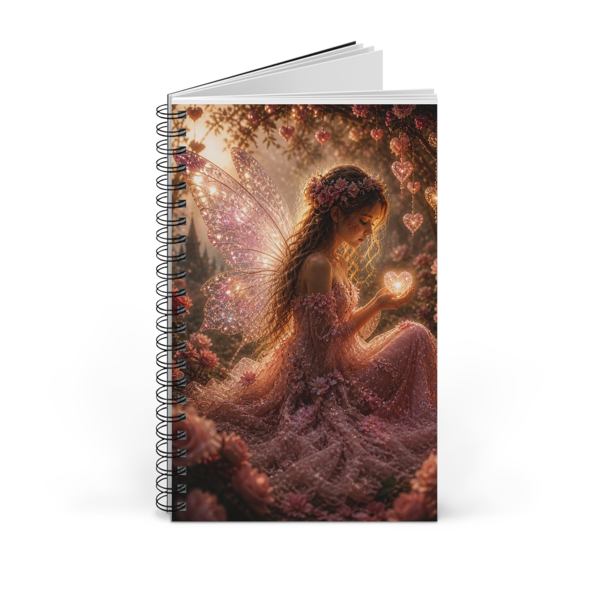 Fairy Heart Spiral Journal — Magical Pink Fairy Notebook for Dreaming & Gratitude