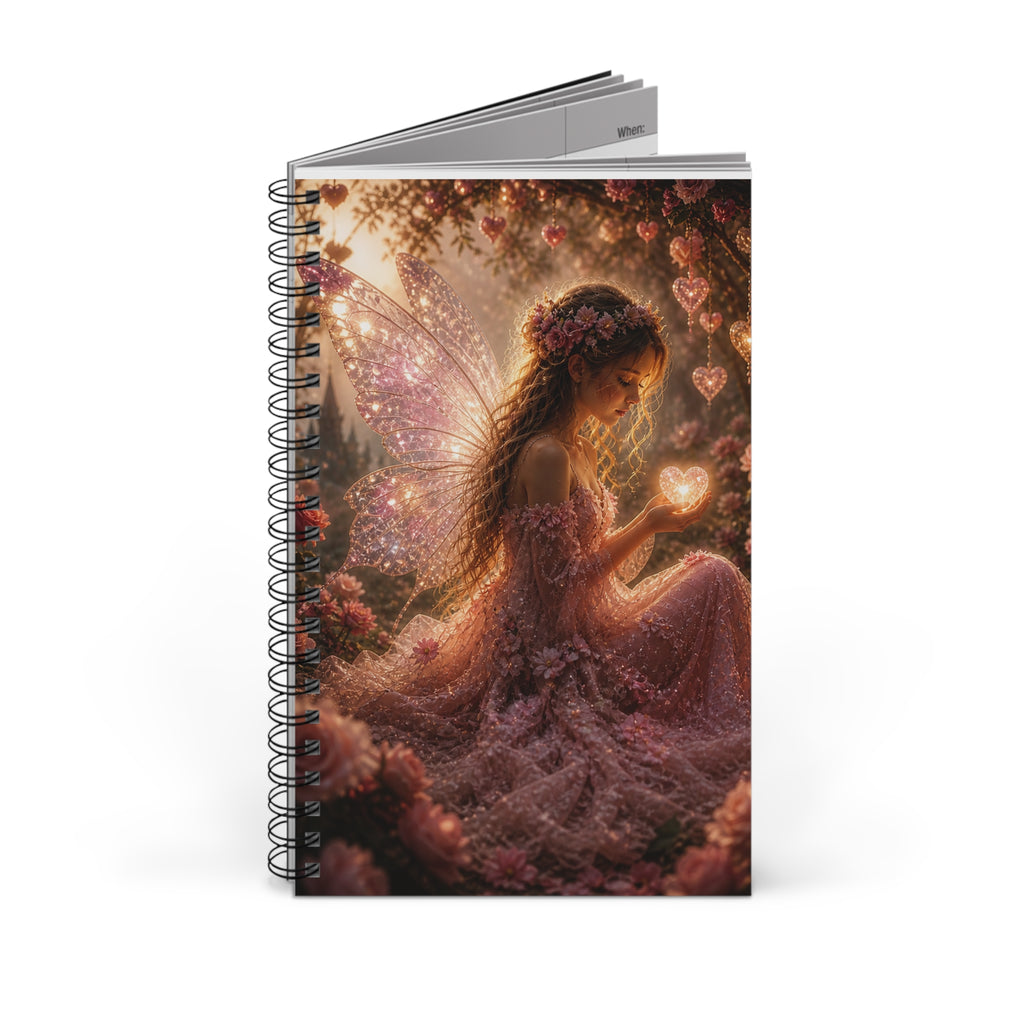 Fairy Heart Spiral Journal — Magical Pink Fairy Notebook for Dreaming & Gratitude