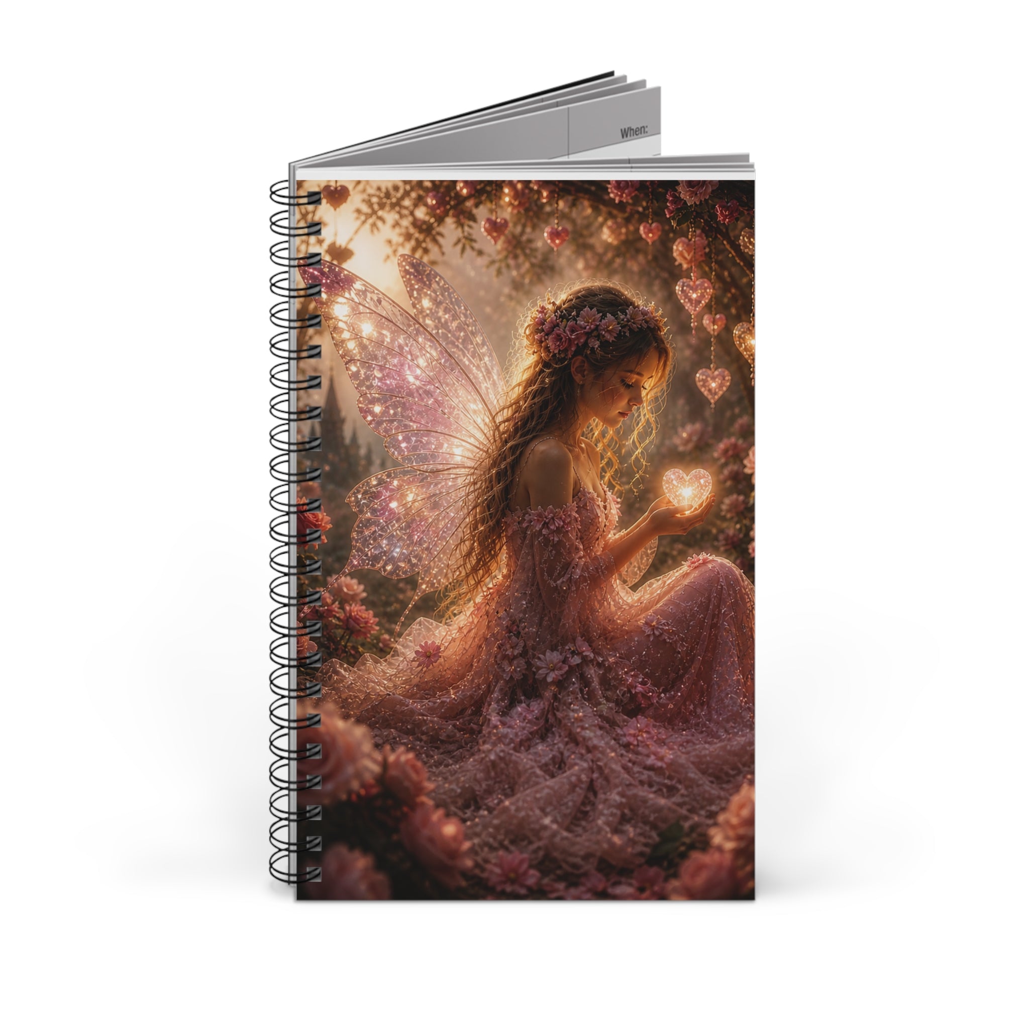 Fairy Heart Spiral Journal — Magical Pink Fairy Notebook for Dreaming & Gratitude