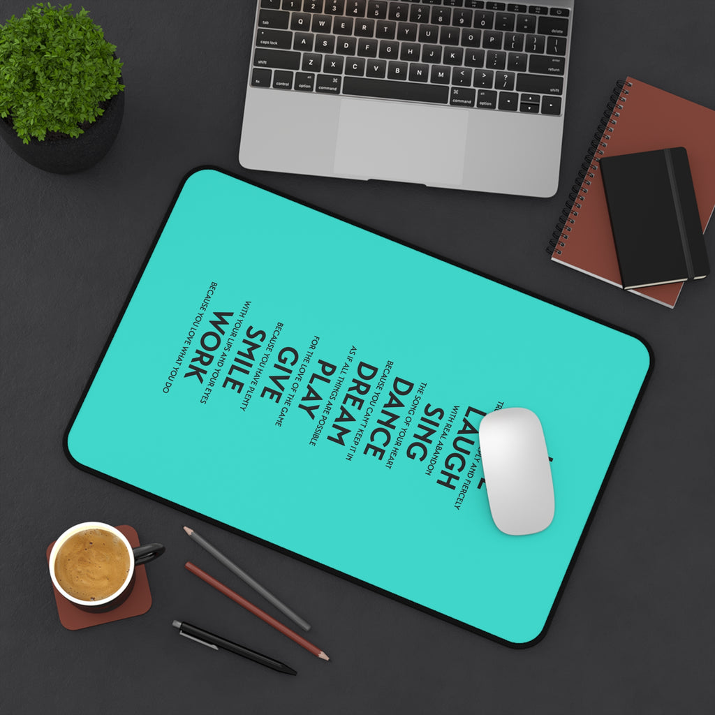 Sunflower 'Live Laugh Love' Desk Mat — Rustic Farmhouse Mouse Pad