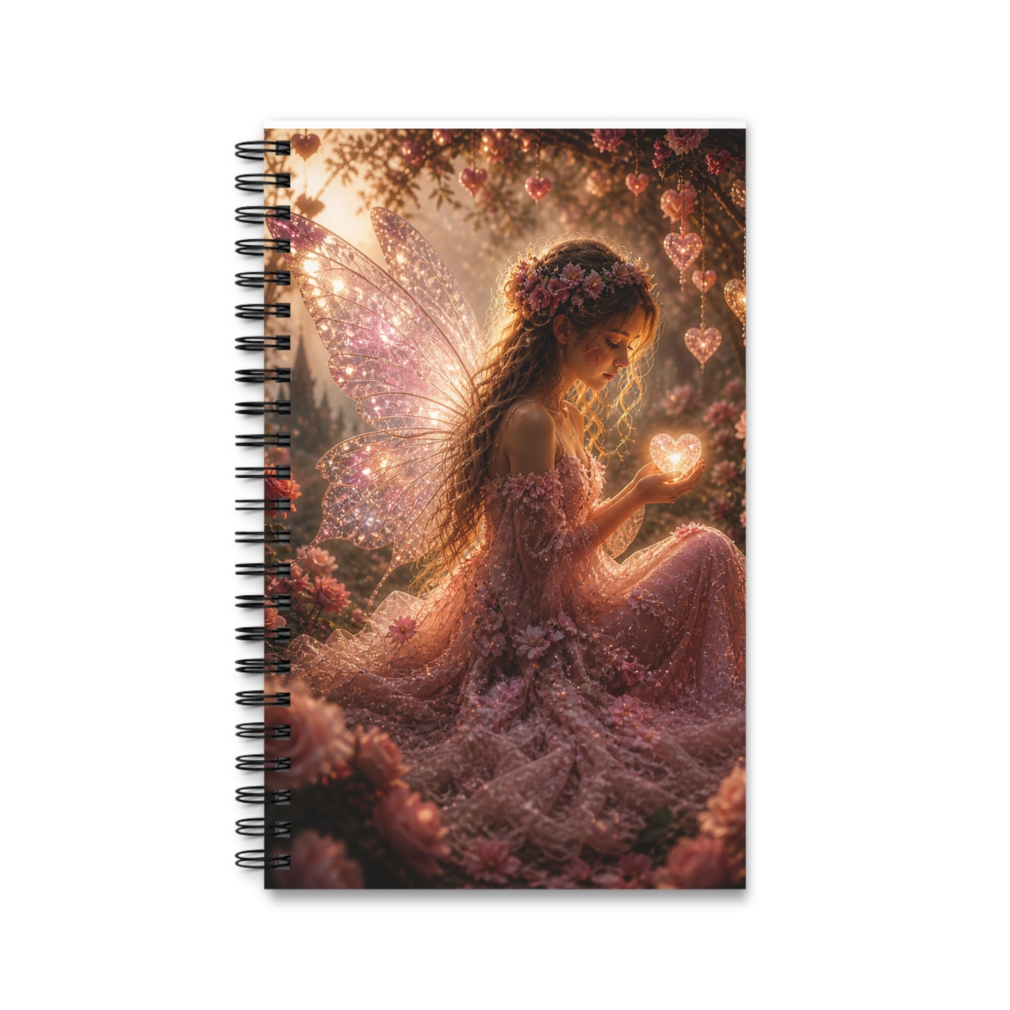 Fairy Heart Spiral Journal — Magical Pink Fairy Notebook for Dreaming & Gratitude