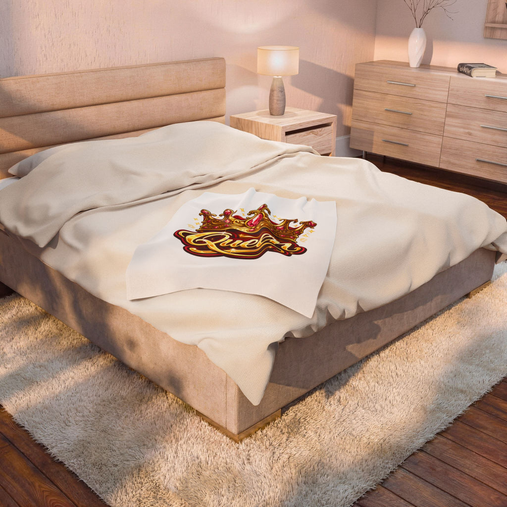 Queen Crown Velveteen Plush Blanket — Cozy Royalty Throw for Her