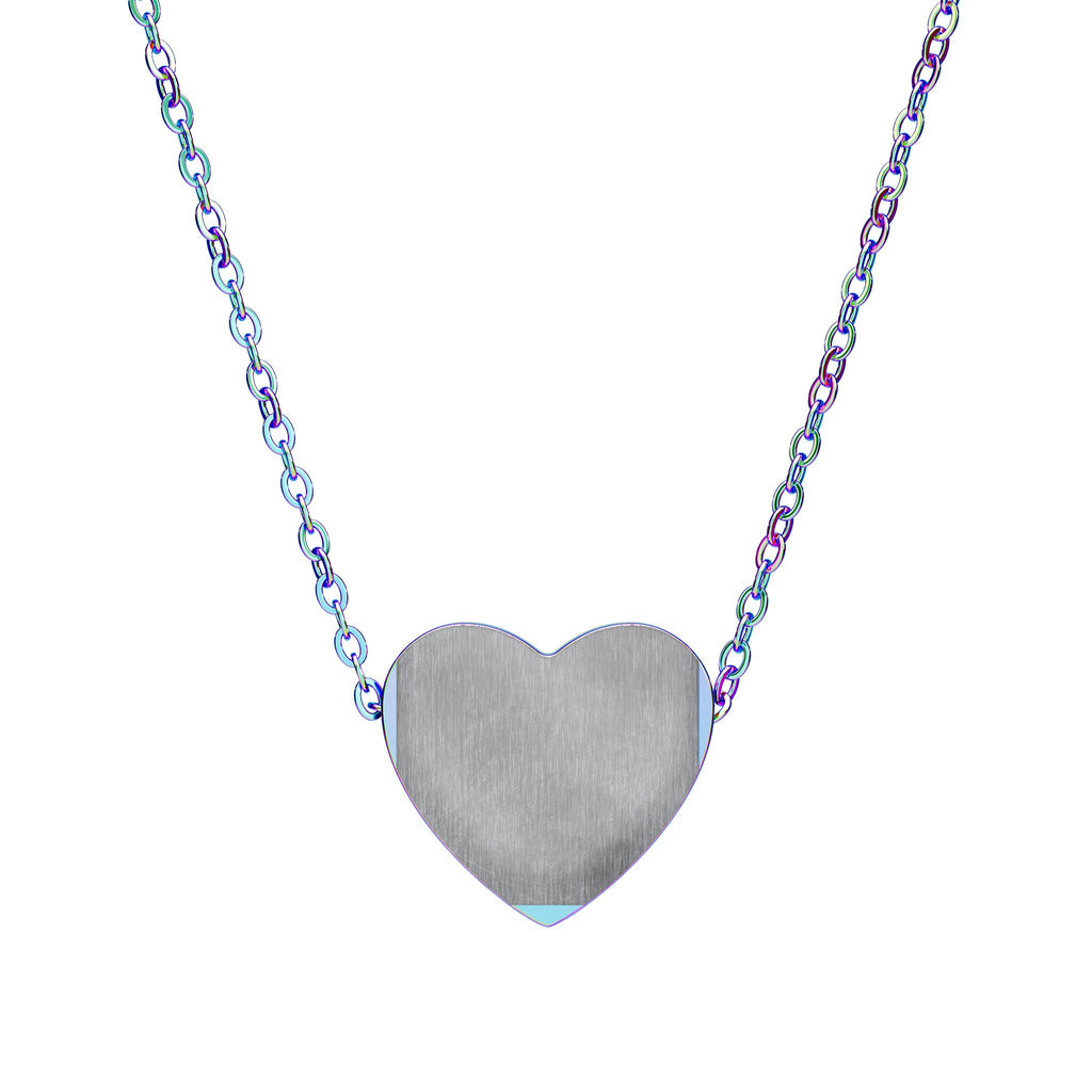 Engravable Heart Necklace – Personalized Silver or Black Pendant Gift
