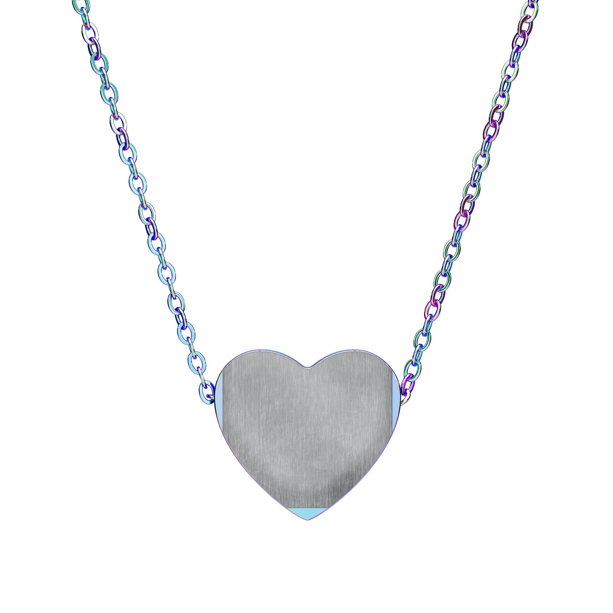 Engravable Heart Necklace – Personalized Silver or Black Pendant Gift