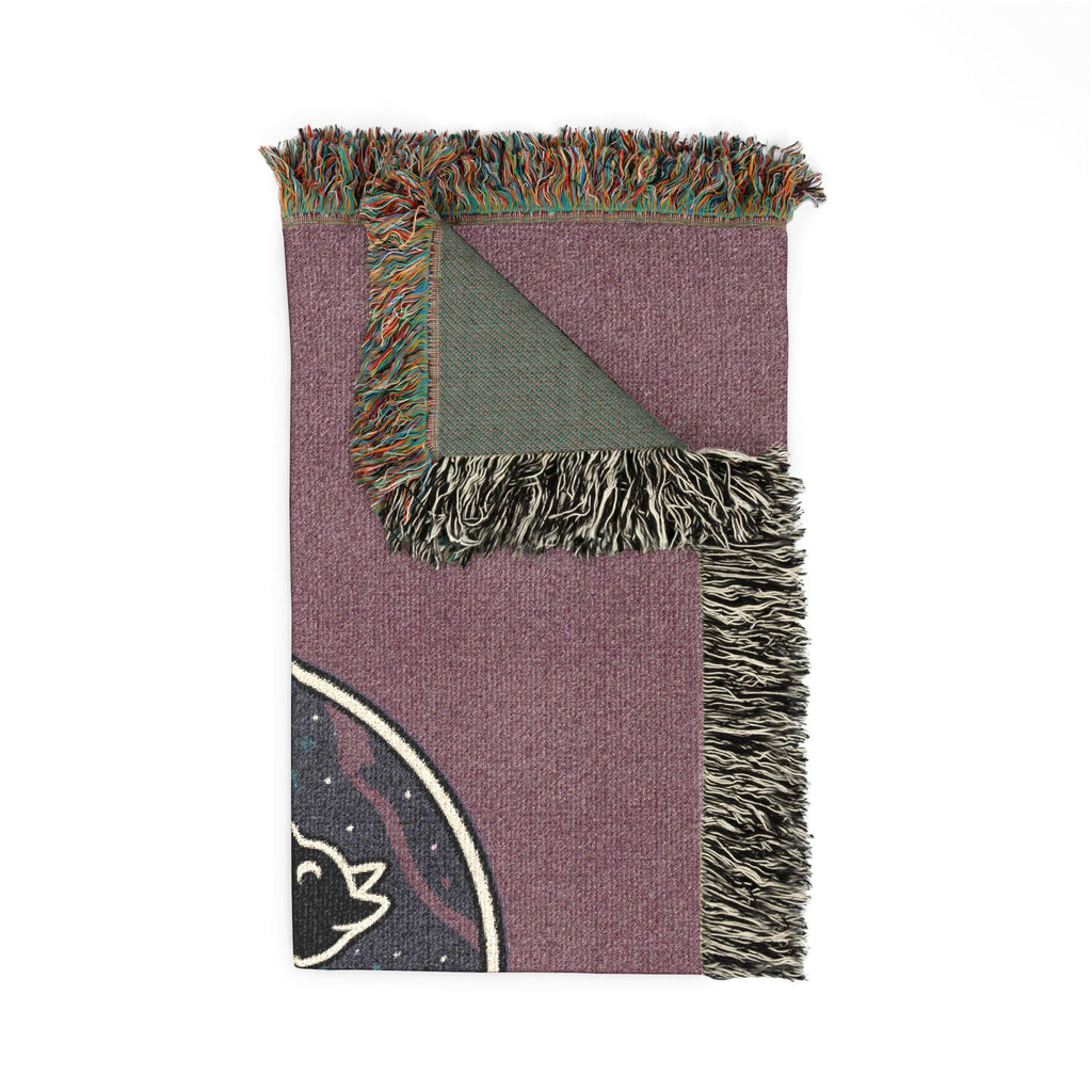 Lunar Night Cat Woven Blanket