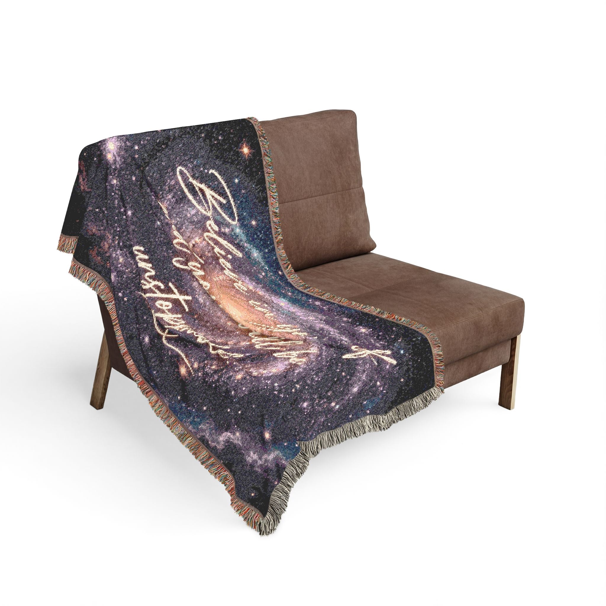 Believe in Yourself Galaxy Woven Blanket — Inspirational Space Throw