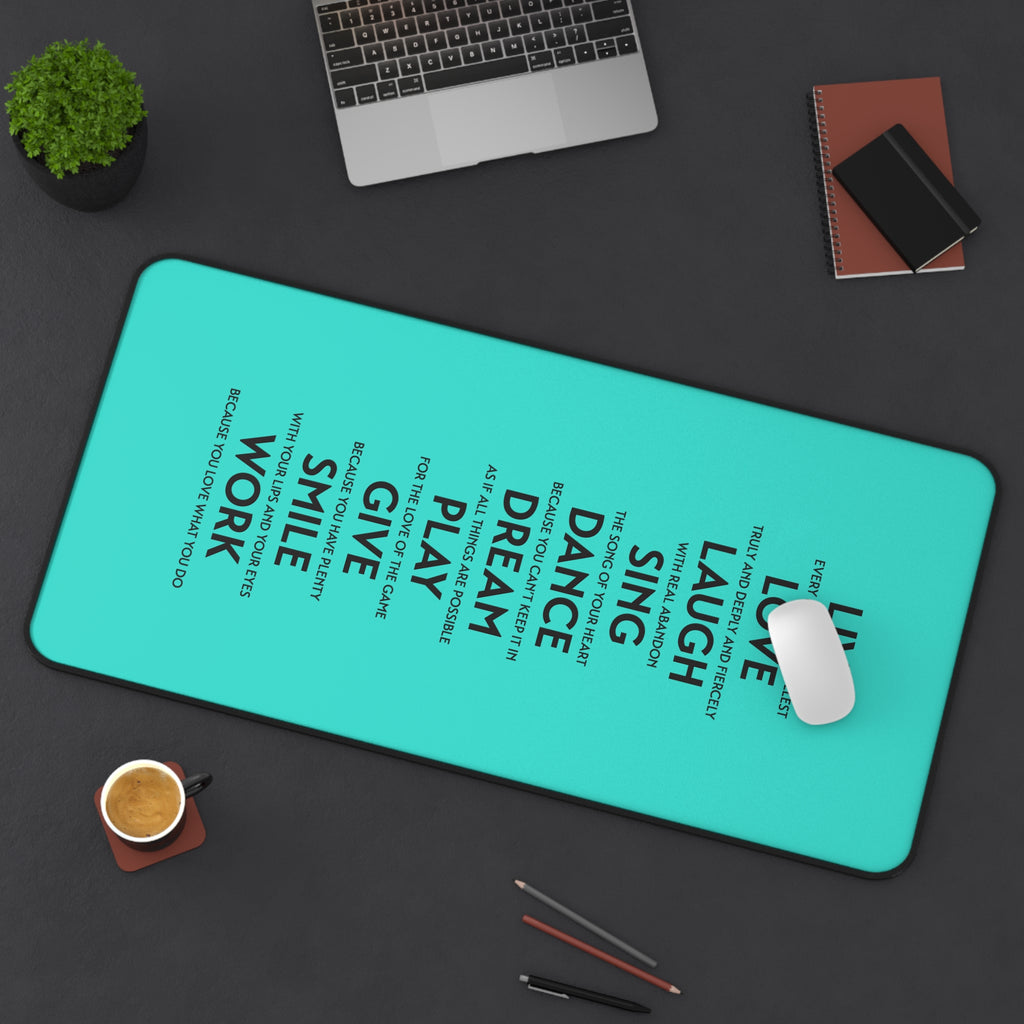 Sunflower 'Live Laugh Love' Desk Mat — Rustic Farmhouse Mouse Pad