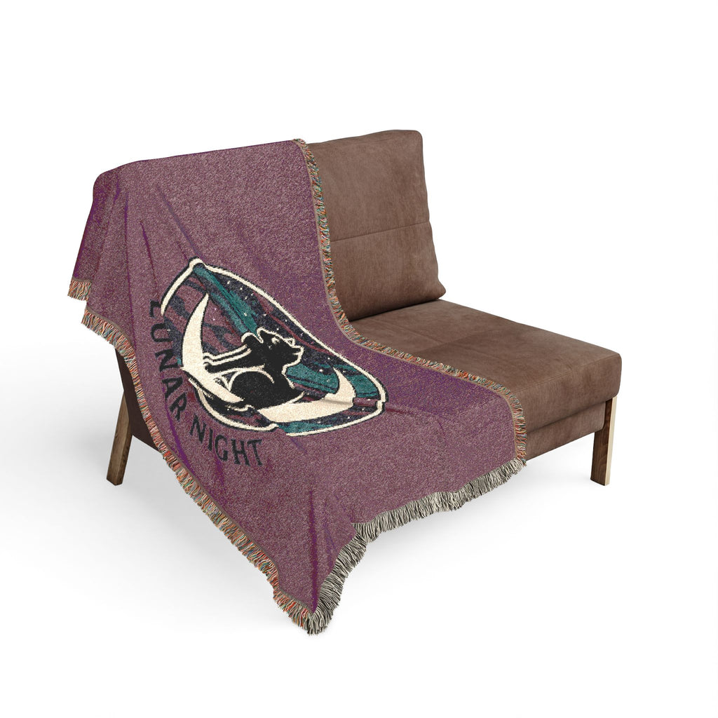 Lunar Night Cat Woven Blanket