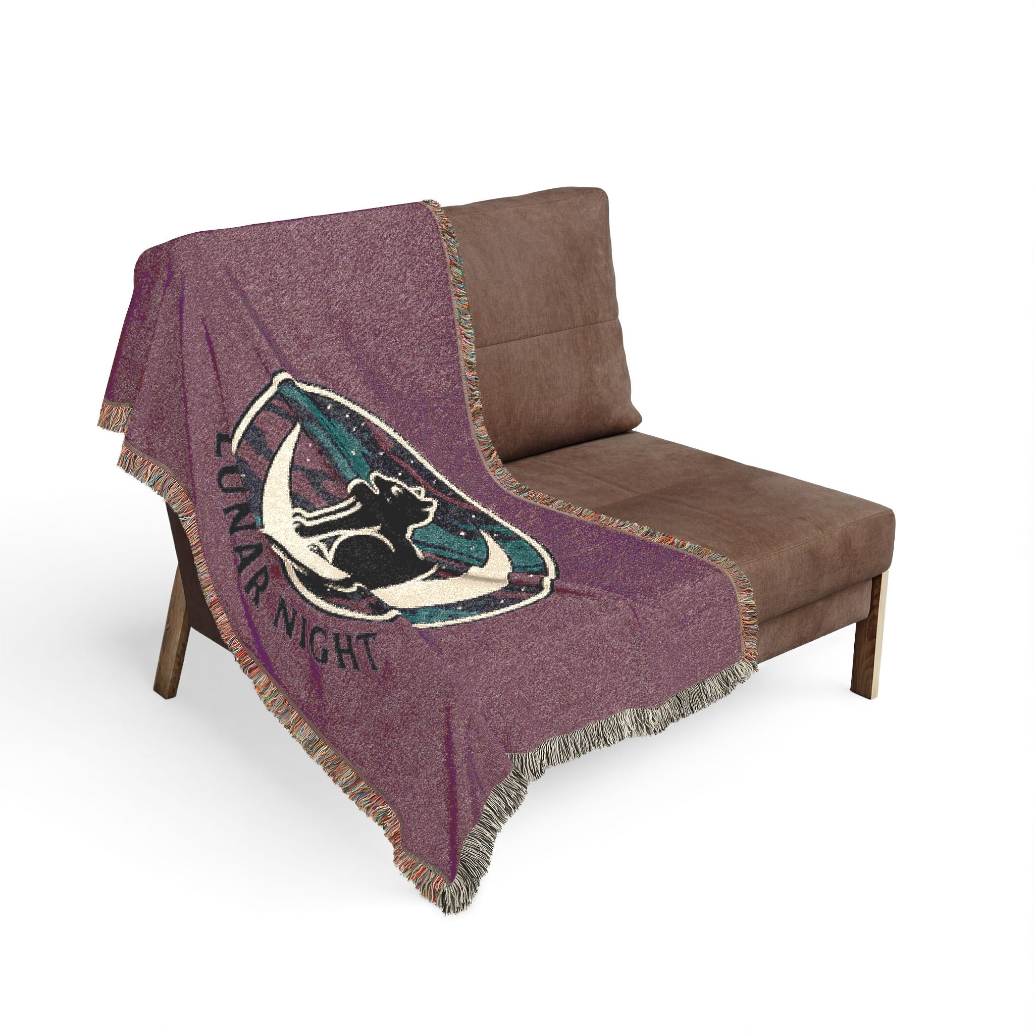 Lunar Night Cat Woven Blanket