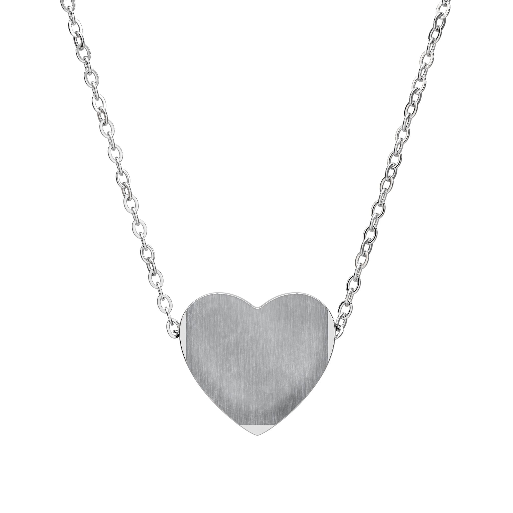 Engravable Heart Necklace – Personalized Silver or Black Pendant Gift