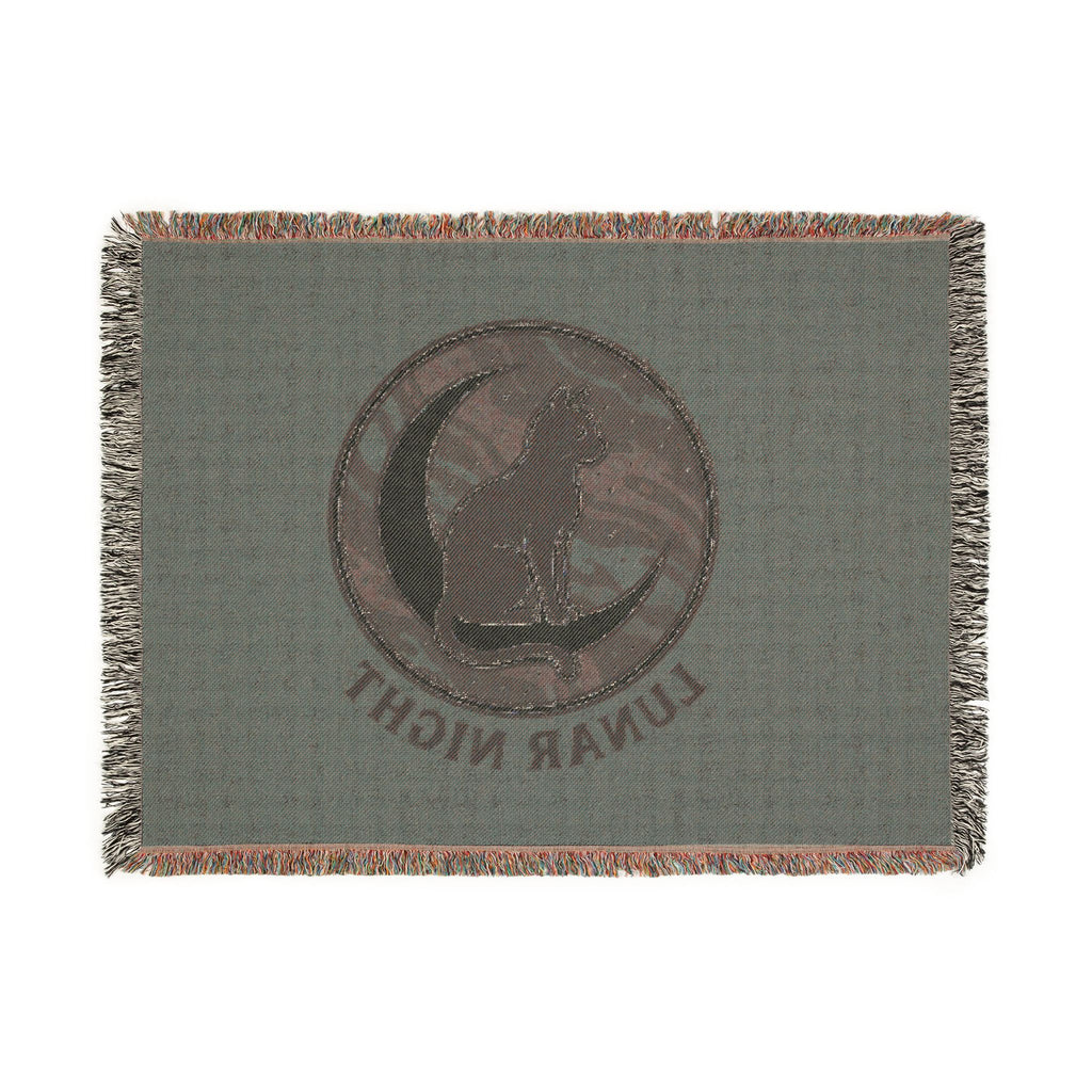 Lunar Night Cat Woven Blanket