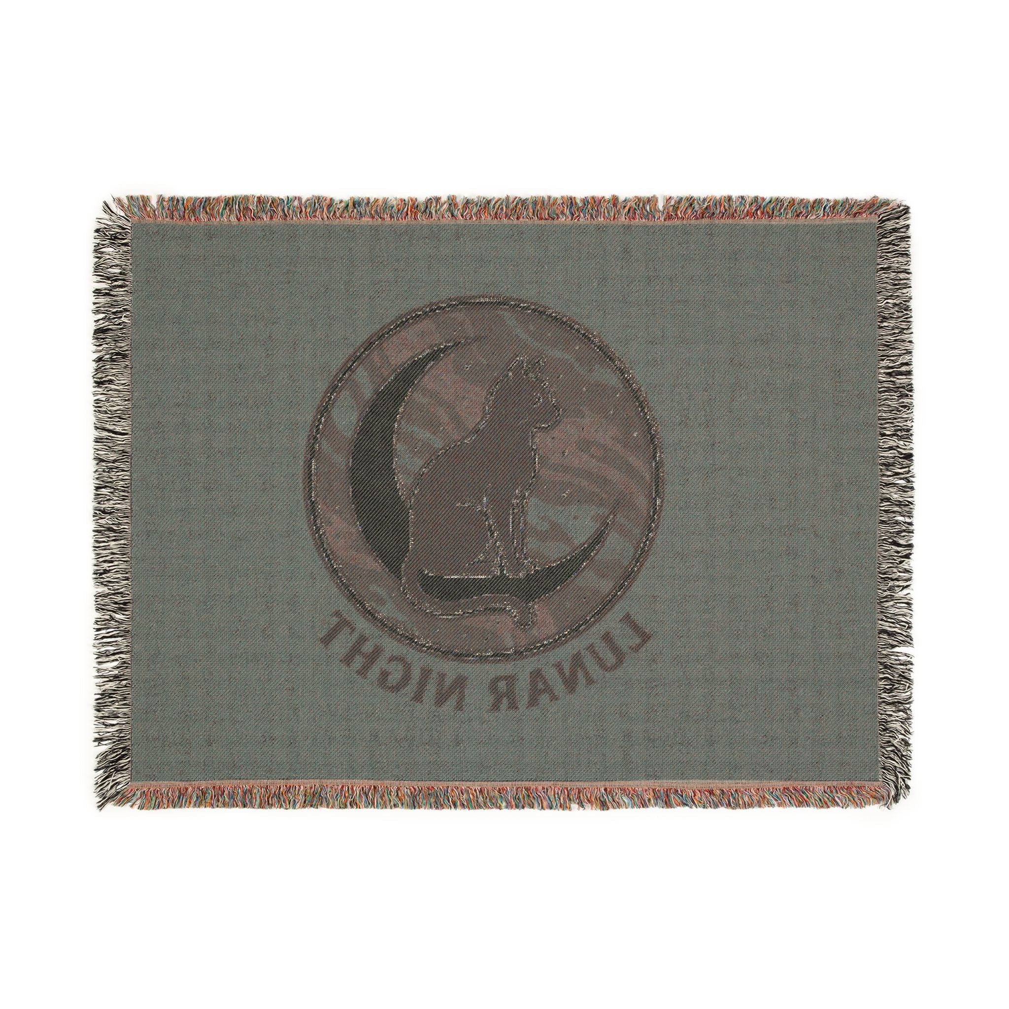 Lunar Night Cat Woven Blanket