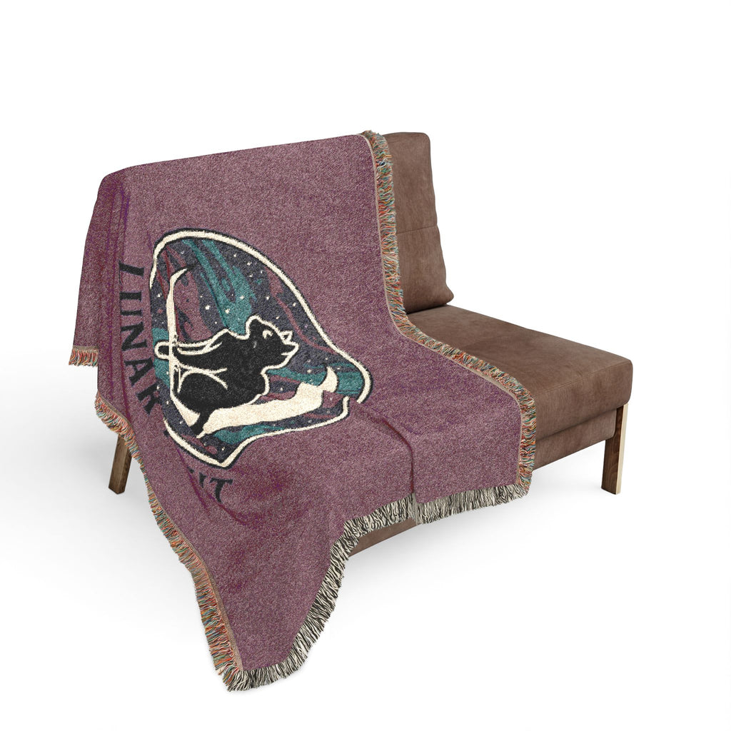 Lunar Night Cat Woven Blanket