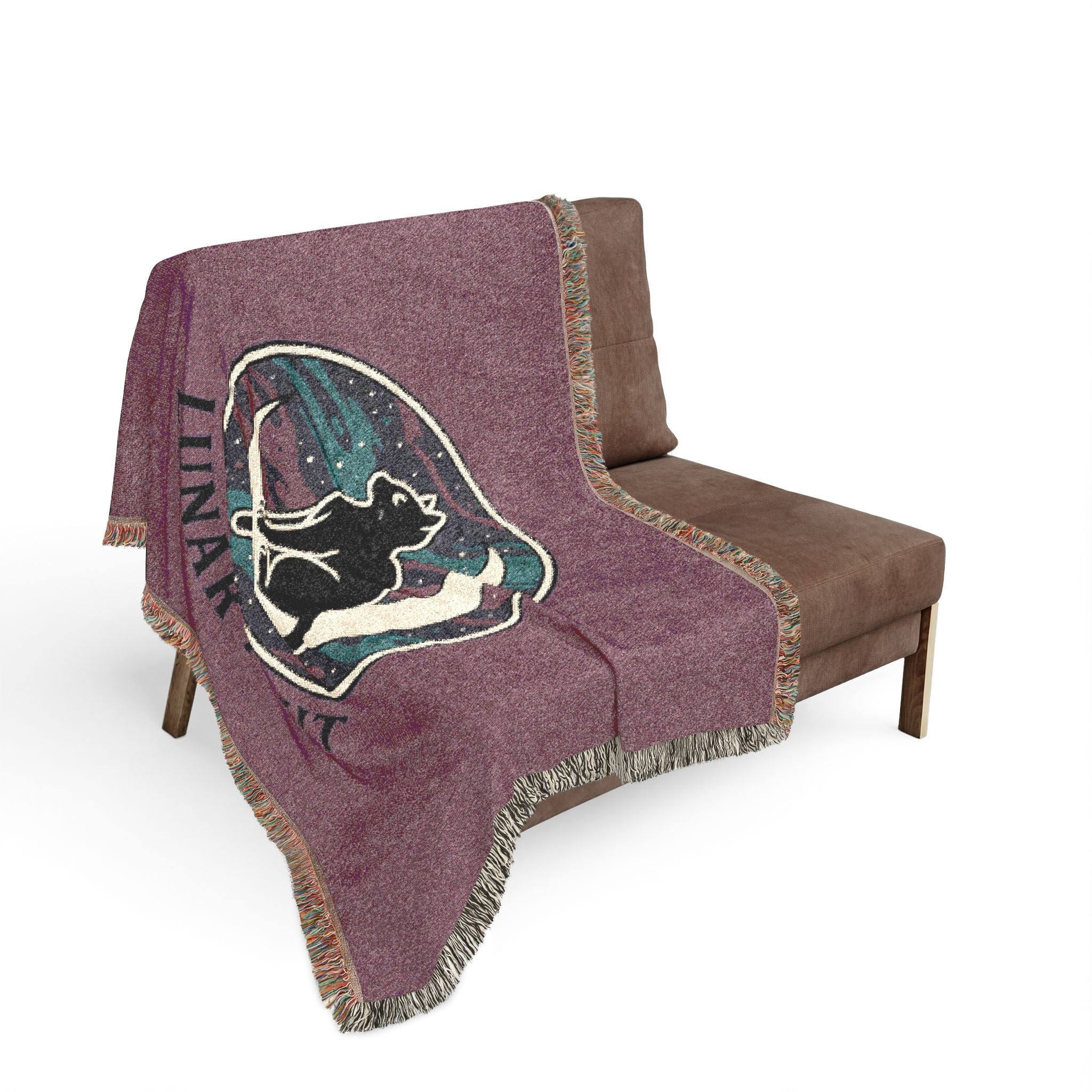Lunar Night Cat Woven Blanket