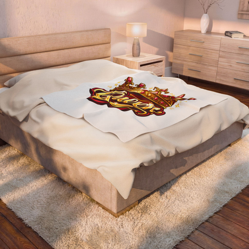 Queen Crown Velveteen Plush Blanket — Cozy Royalty Throw for Her